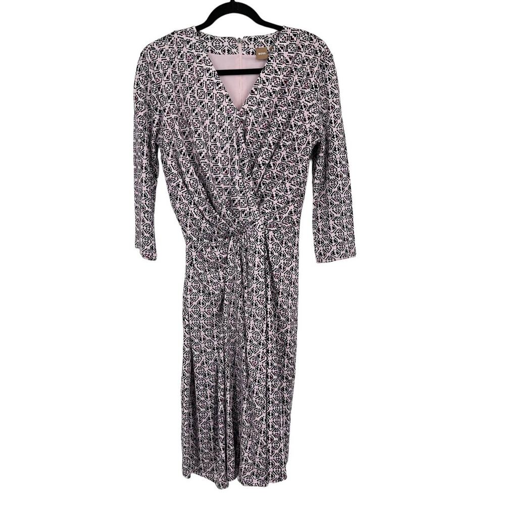 BOSS Hugo Boss dress Exandria1 twist front midi pink Small S